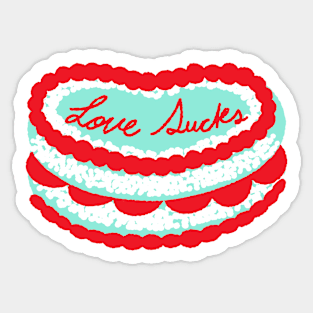 Love sucks valentine's day cake Sticker